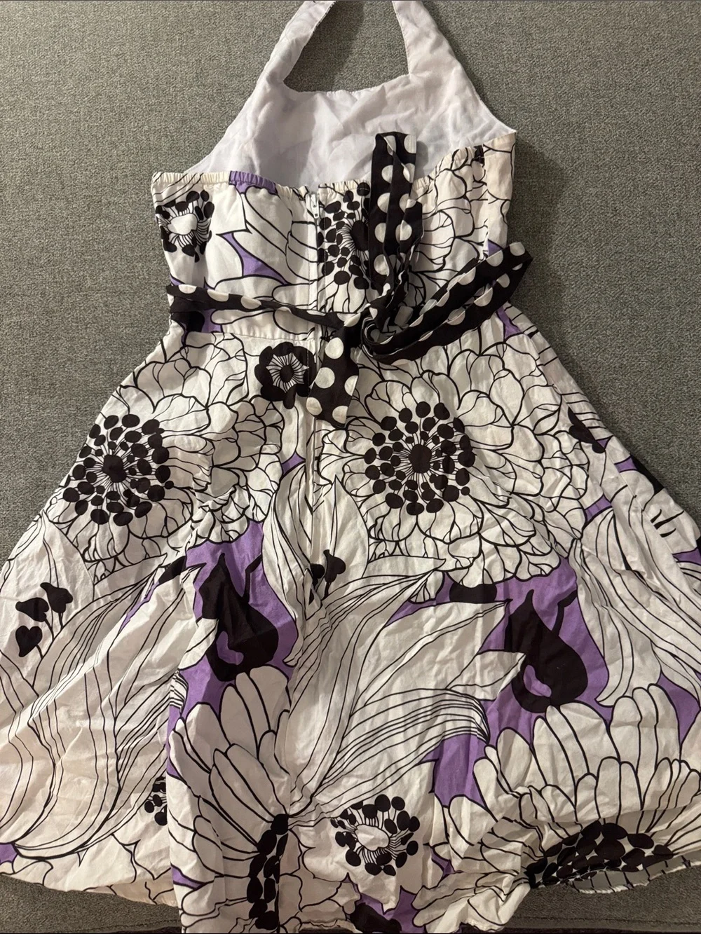 5/$15- Girls Floral Halter Dress with Purple Accents